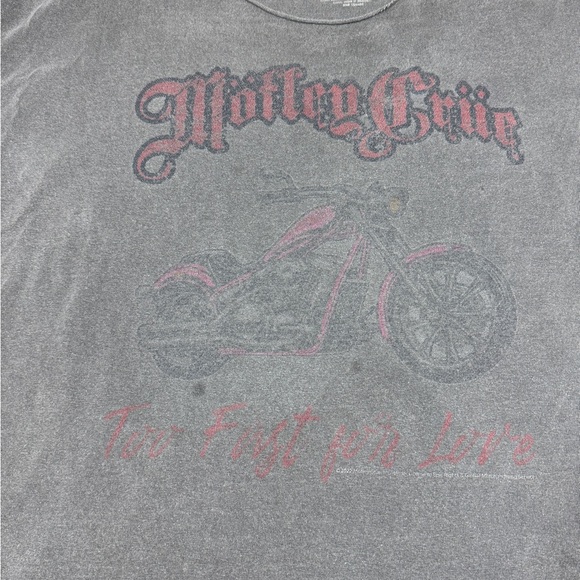 Vinyl Icons Motley Crue Too Fast For Love Motorcycle Heavily Distressed Shirt L - Picture 6 of 14